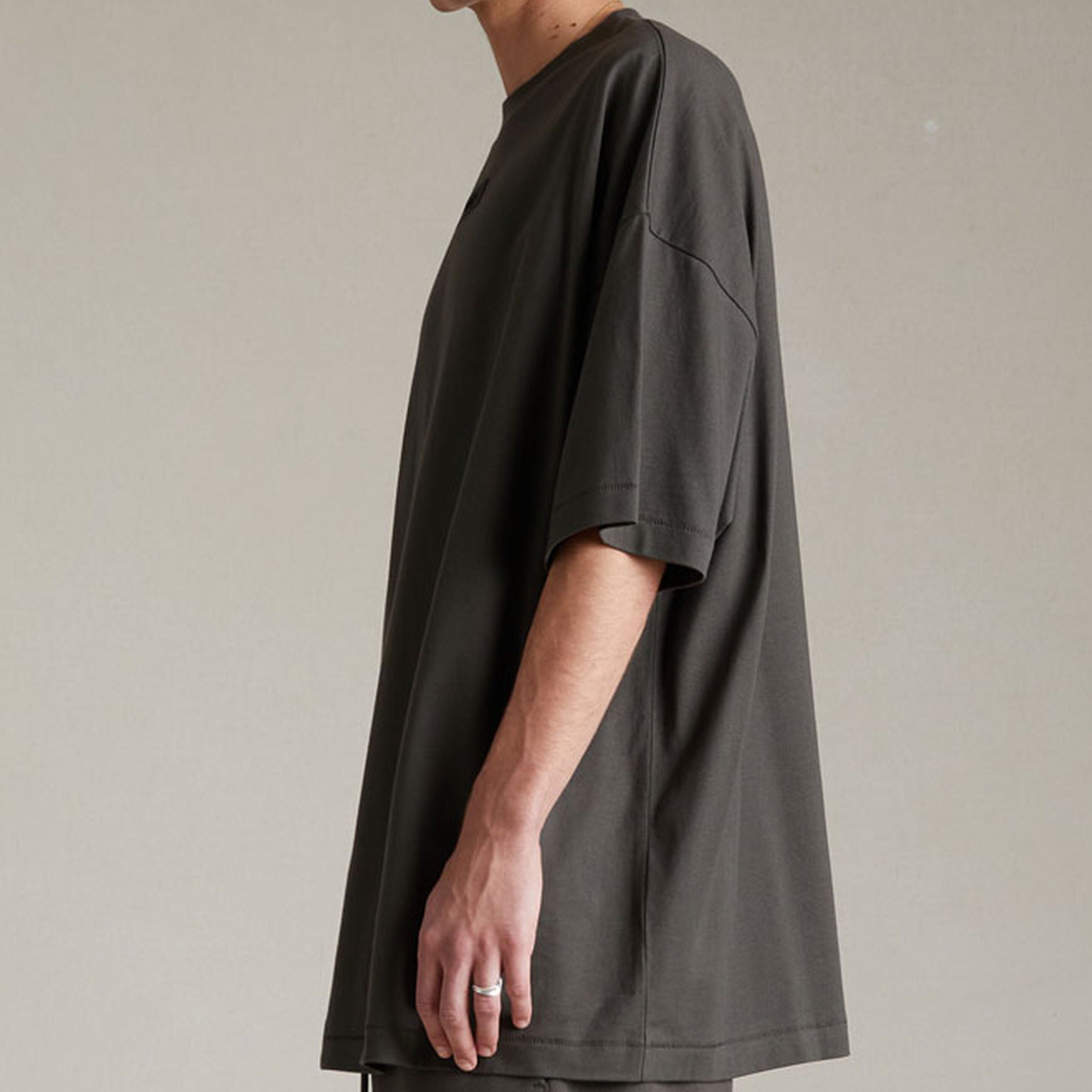 Fear of God Essentials Applique Box Logo Drop Shoulder Tee Ink (Oversized)