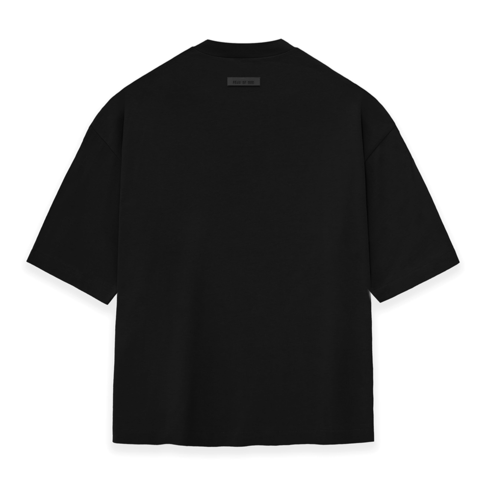 Fear of God Essentials Applique Logo Drop Shoulder Tee Jet Black (Oversized)