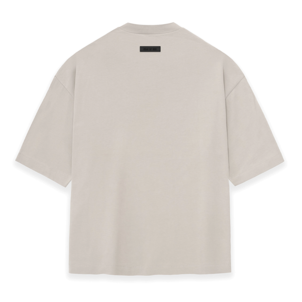 Fear of God Essentials Applique Logo Drop Shoulder Tee Silver Cloud (Oversized)