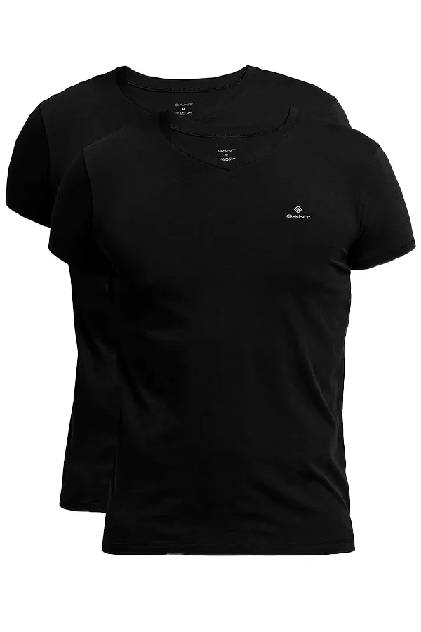 GANT 2-Pack V-Neck Tee Regular Fit Black