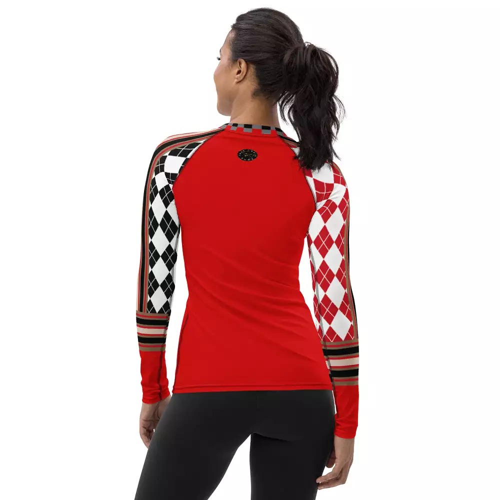 Gold Line Red Fashion Rashguard Top