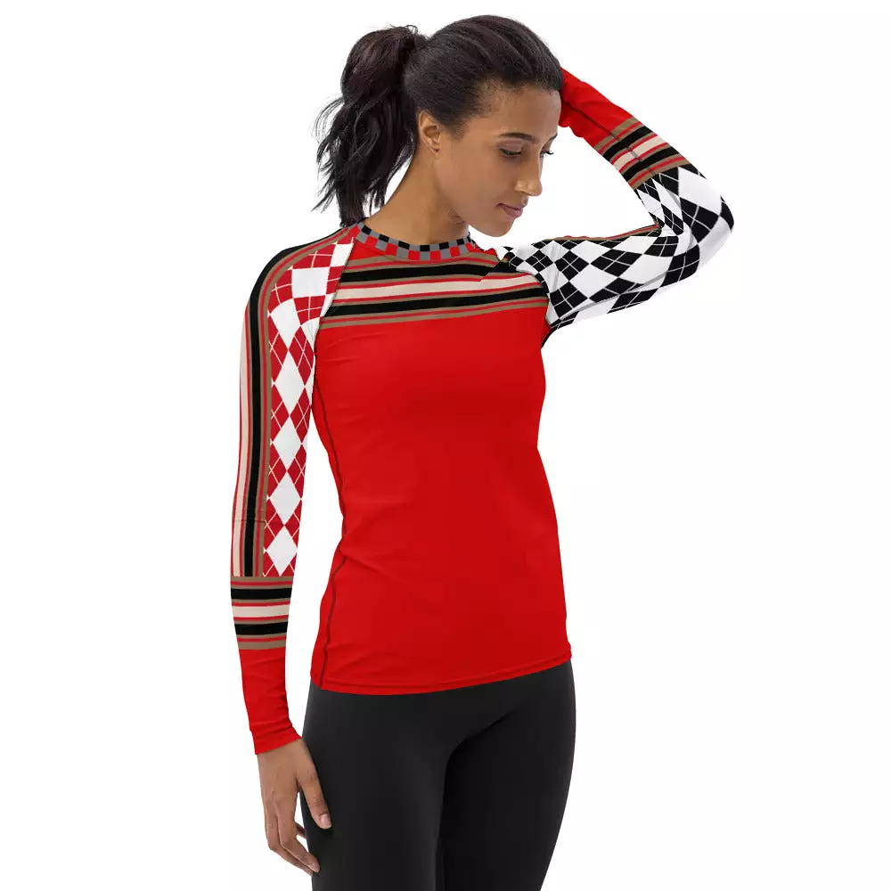 Gold Line Red Fashion Rashguard Top