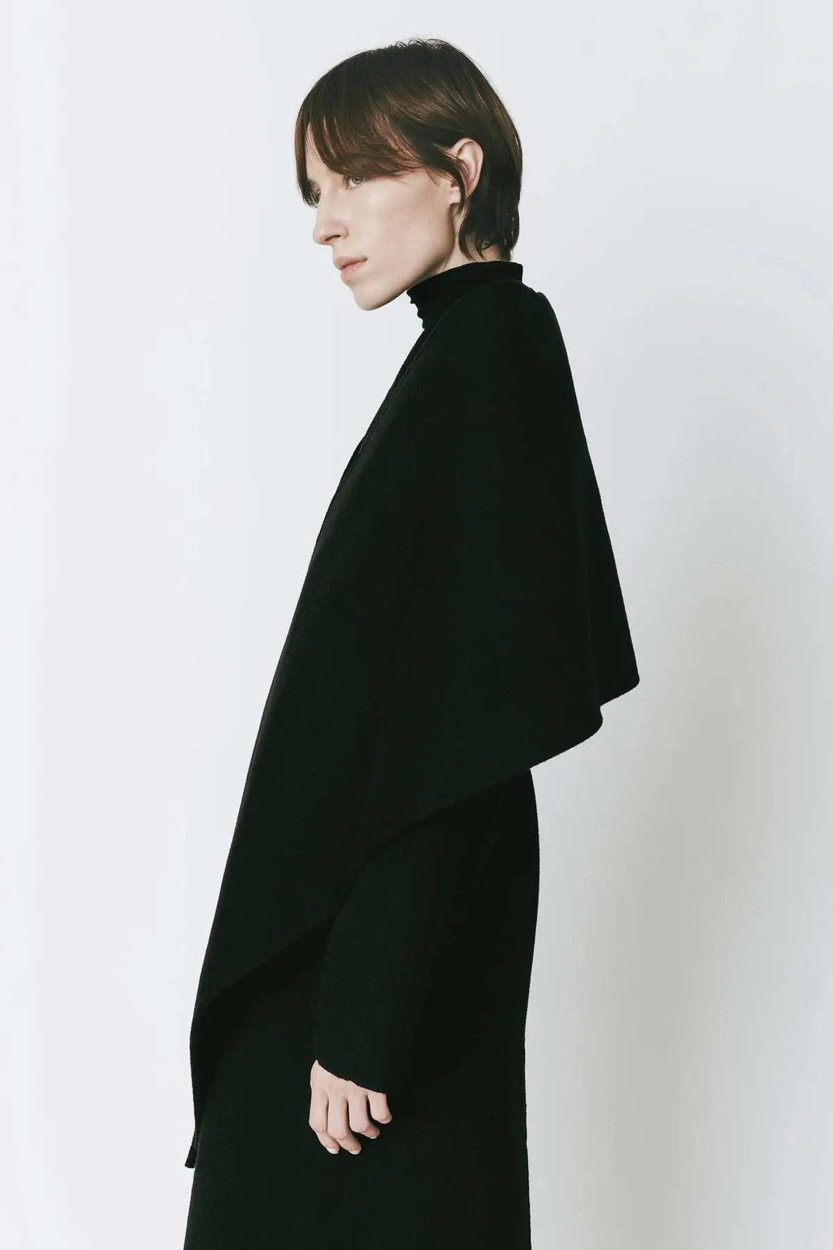 Grand Scarf Coat - Black