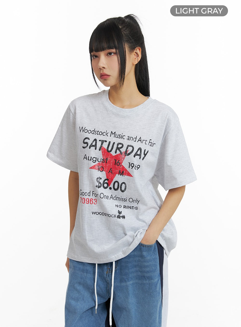 Graphic Lettering Oversized Tee CM407