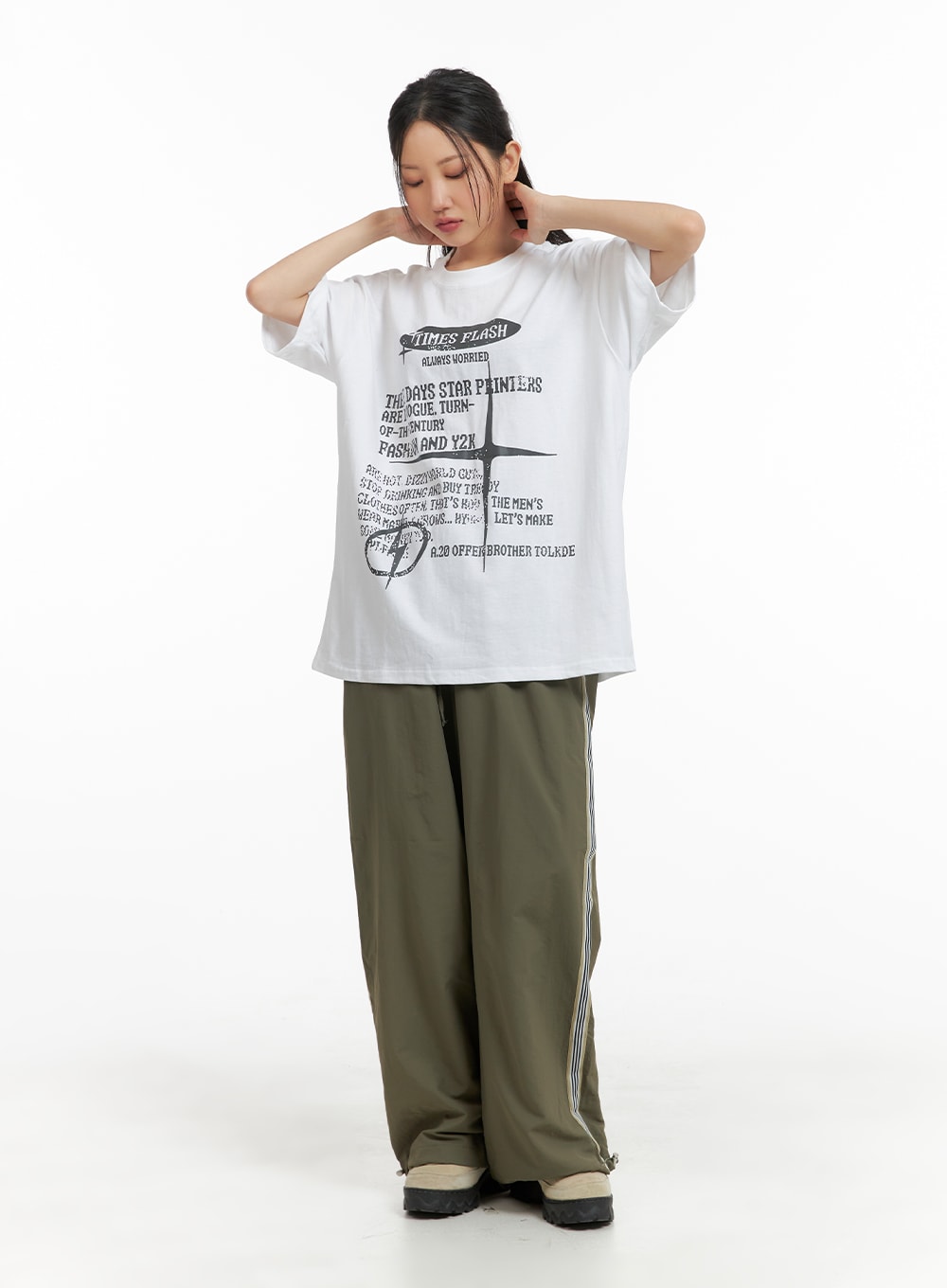 Graphic Lettering Oversized Tee CM419