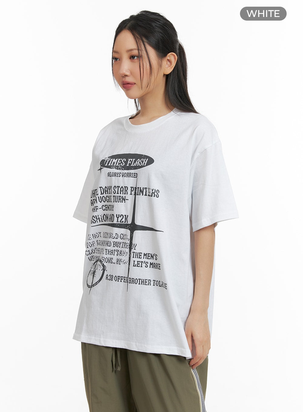 Graphic Lettering Oversized Tee CM419