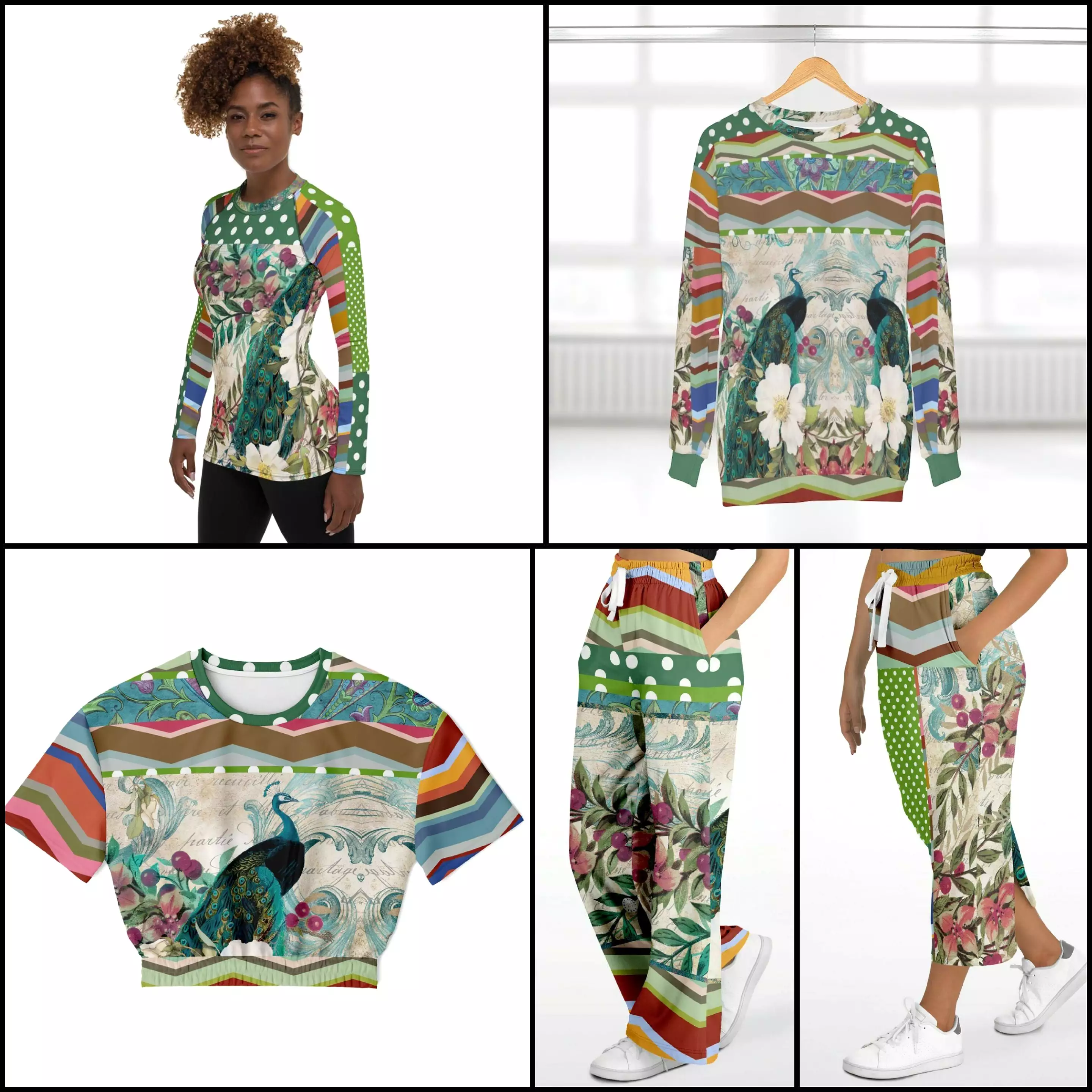 Green Peacock Fashion Rashguard Top