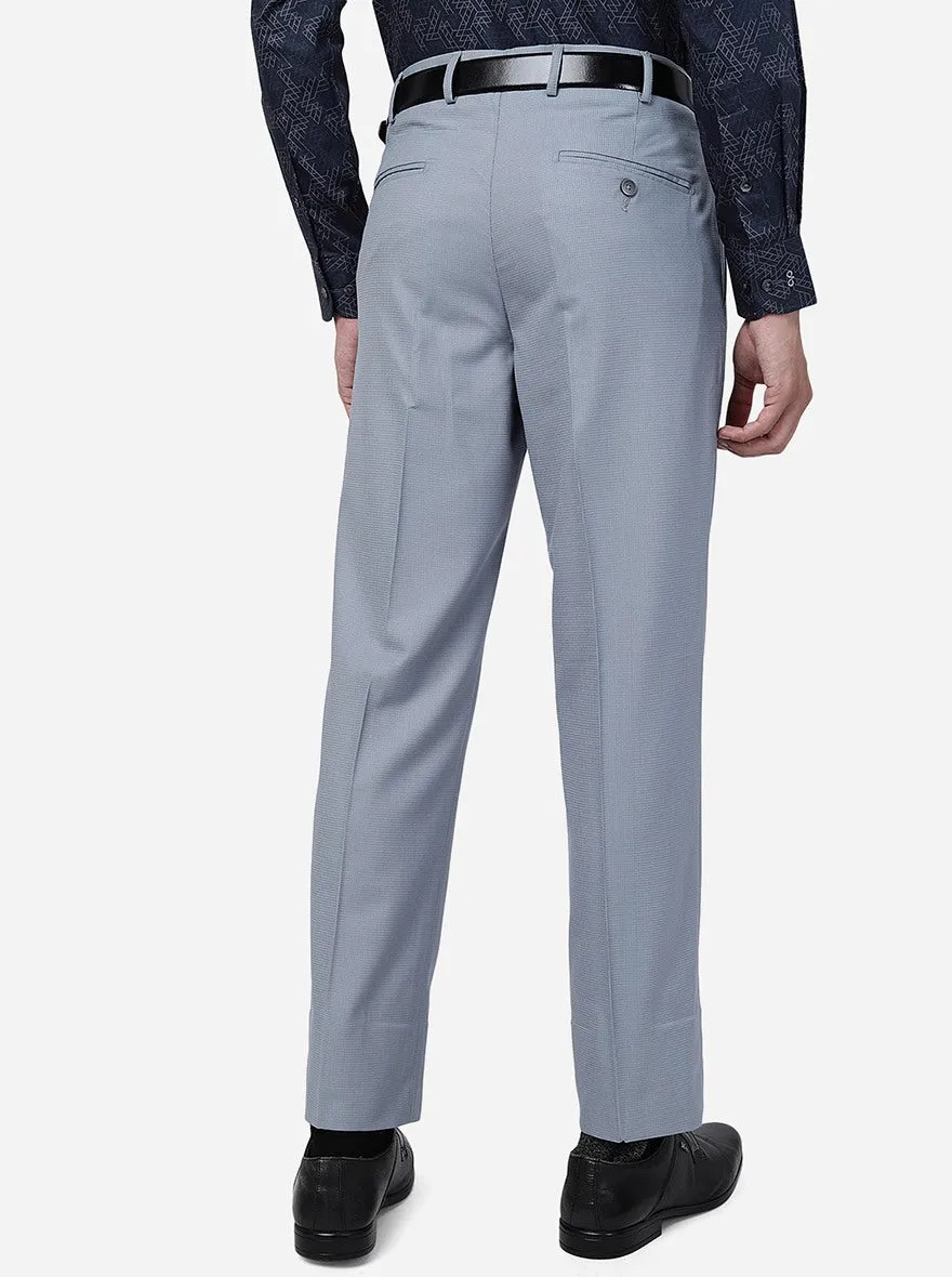 Grey Solid Slim Fit Formal Trouser | Greenfibre