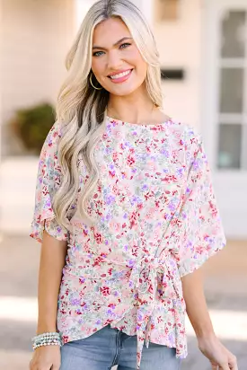 Happy Thoughts Sage Green Tied Floral Blouse