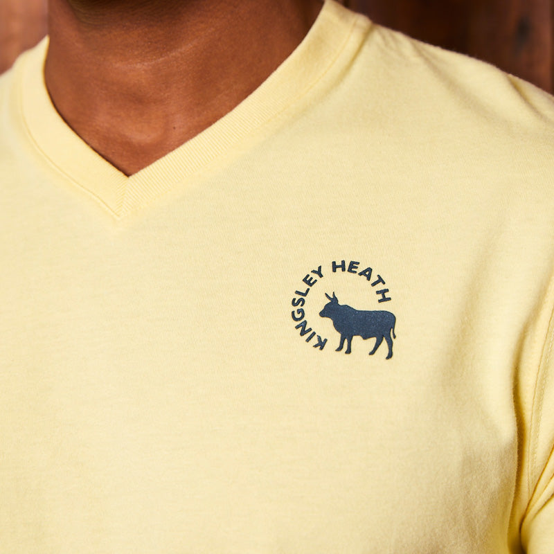 High-Square Crescent Logo V-Neck Tee Canary