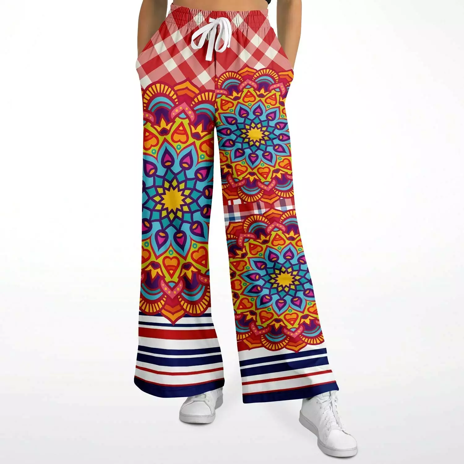 Hippy-Dippy Plaid Eco-Poly Stretchy Phat Bellbottoms