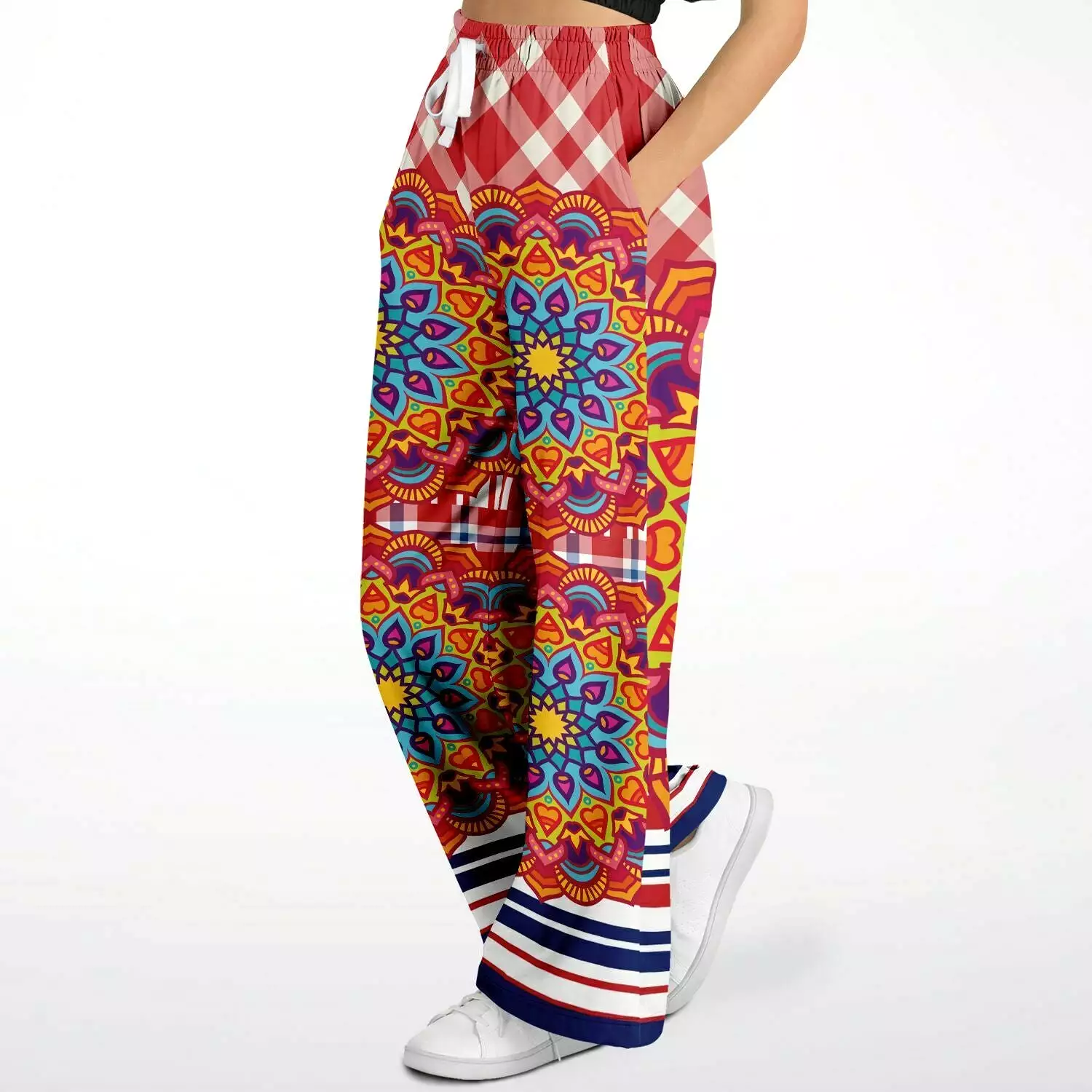 Hippy-Dippy Plaid Eco-Poly Stretchy Phat Bellbottoms