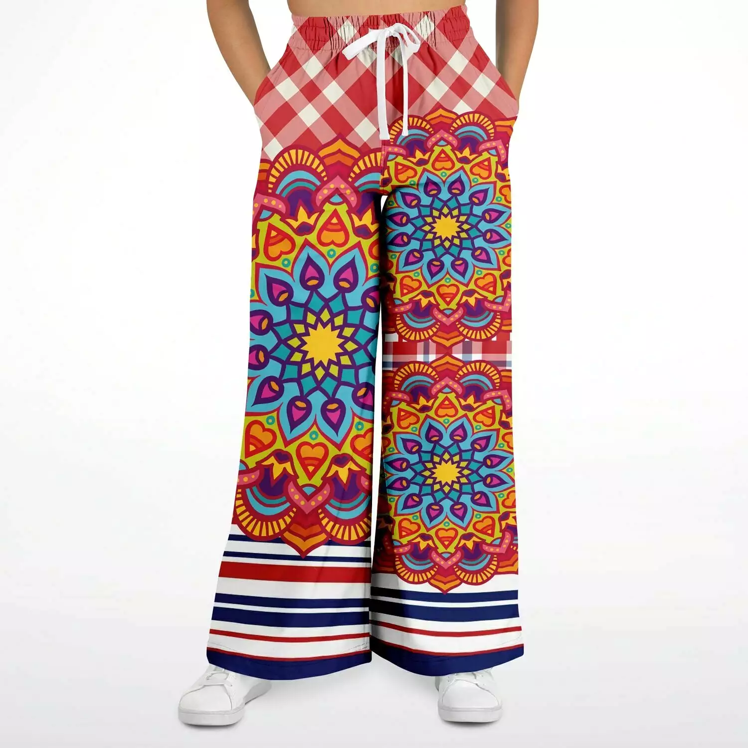 Hippy-Dippy Plaid Eco-Poly Stretchy Phat Bellbottoms