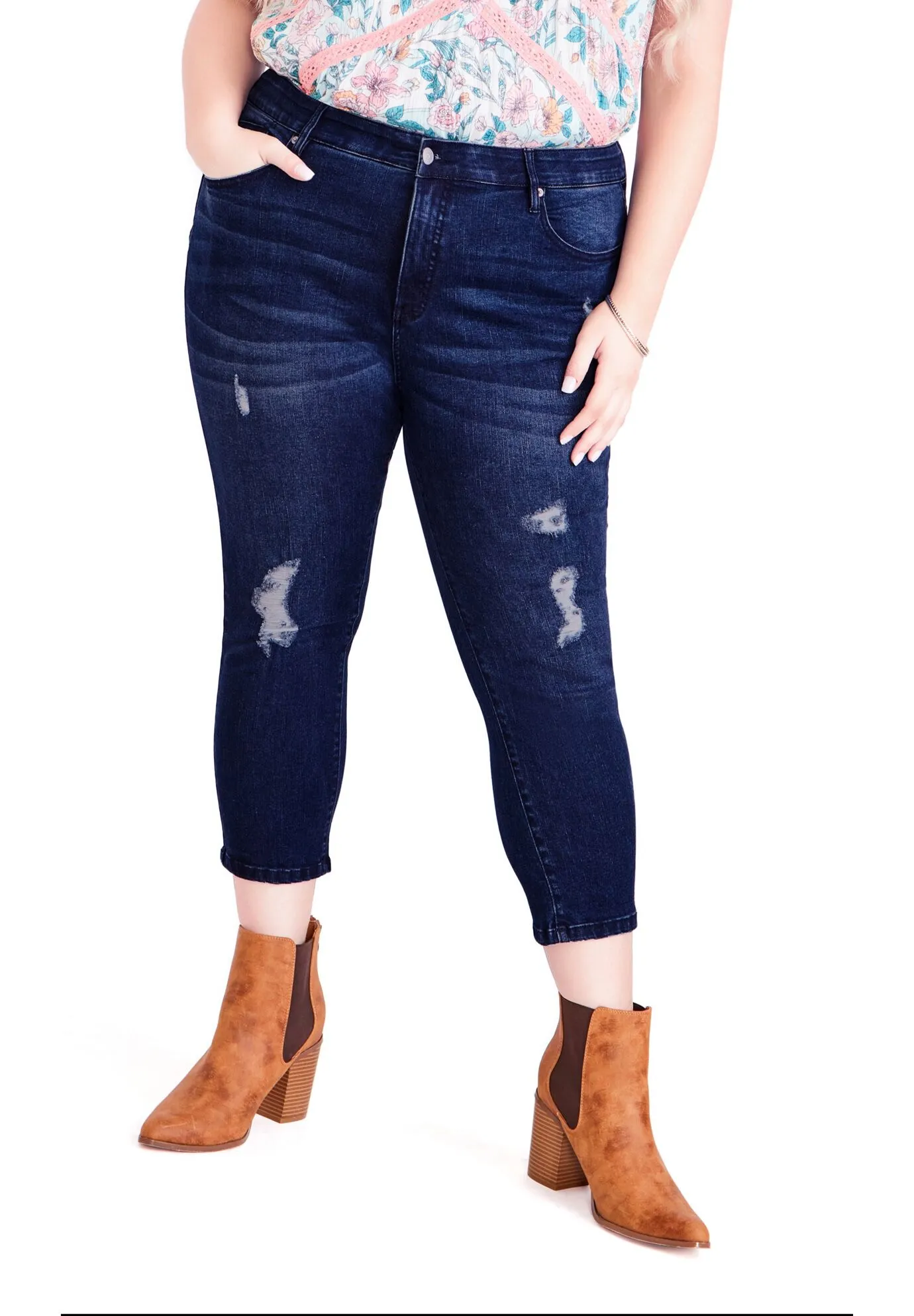 Holly Crop Ripped Jean