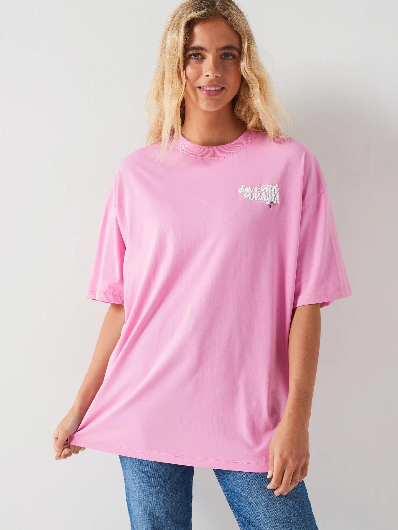 Hugo Oversized Back Print Tee - Pink