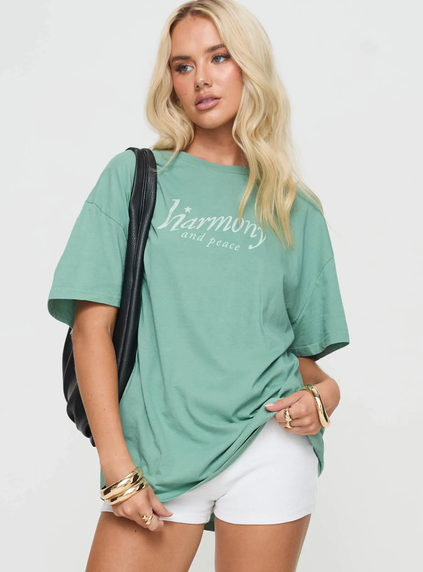 In Harmony Oversized Tee Green