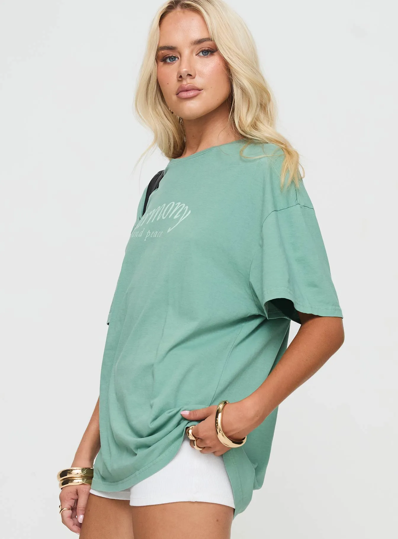 In Harmony Oversized Tee Green