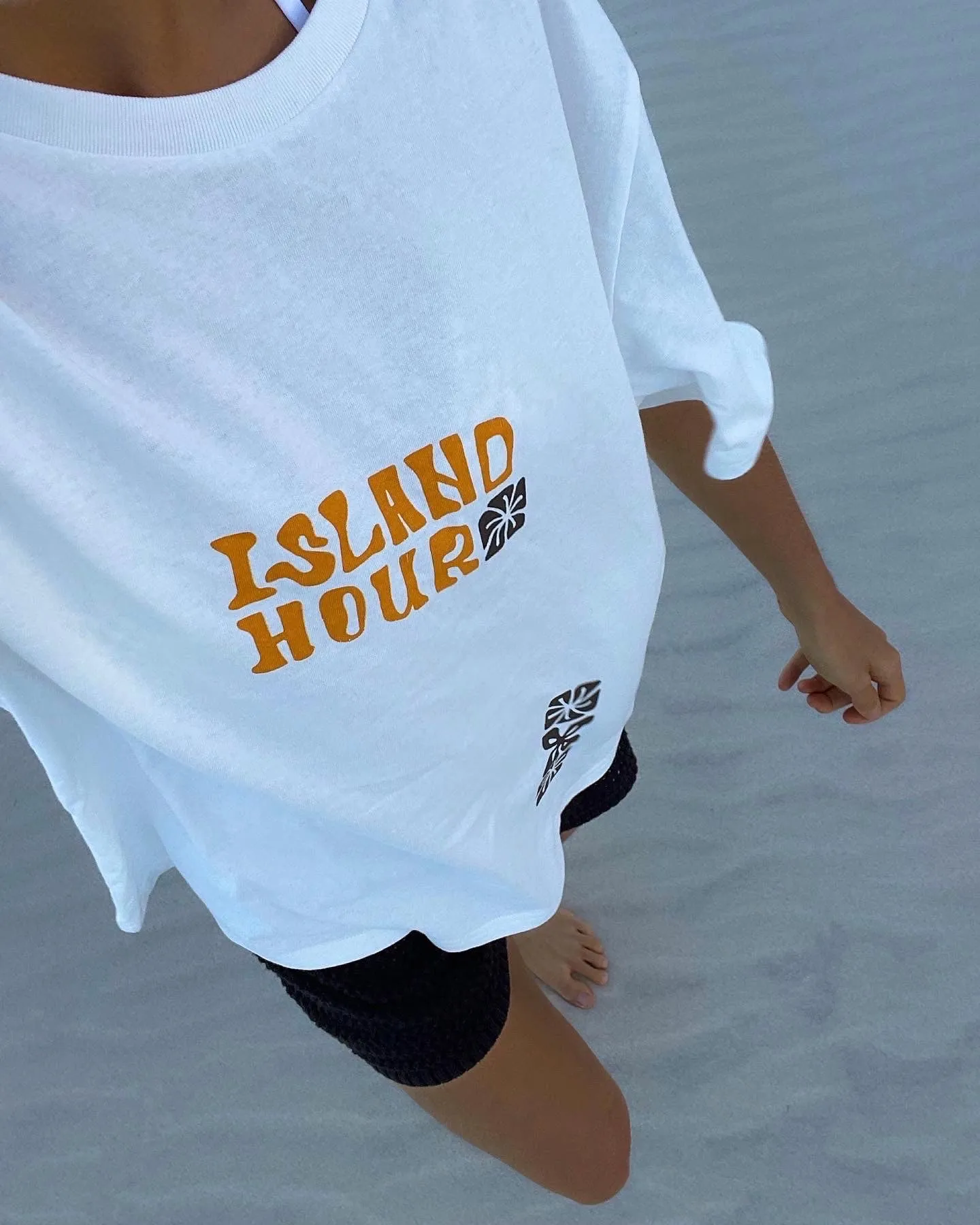 Island Hour Oversized Tee White