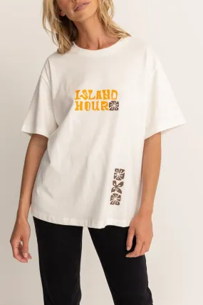 Island Hour Oversized Tee White