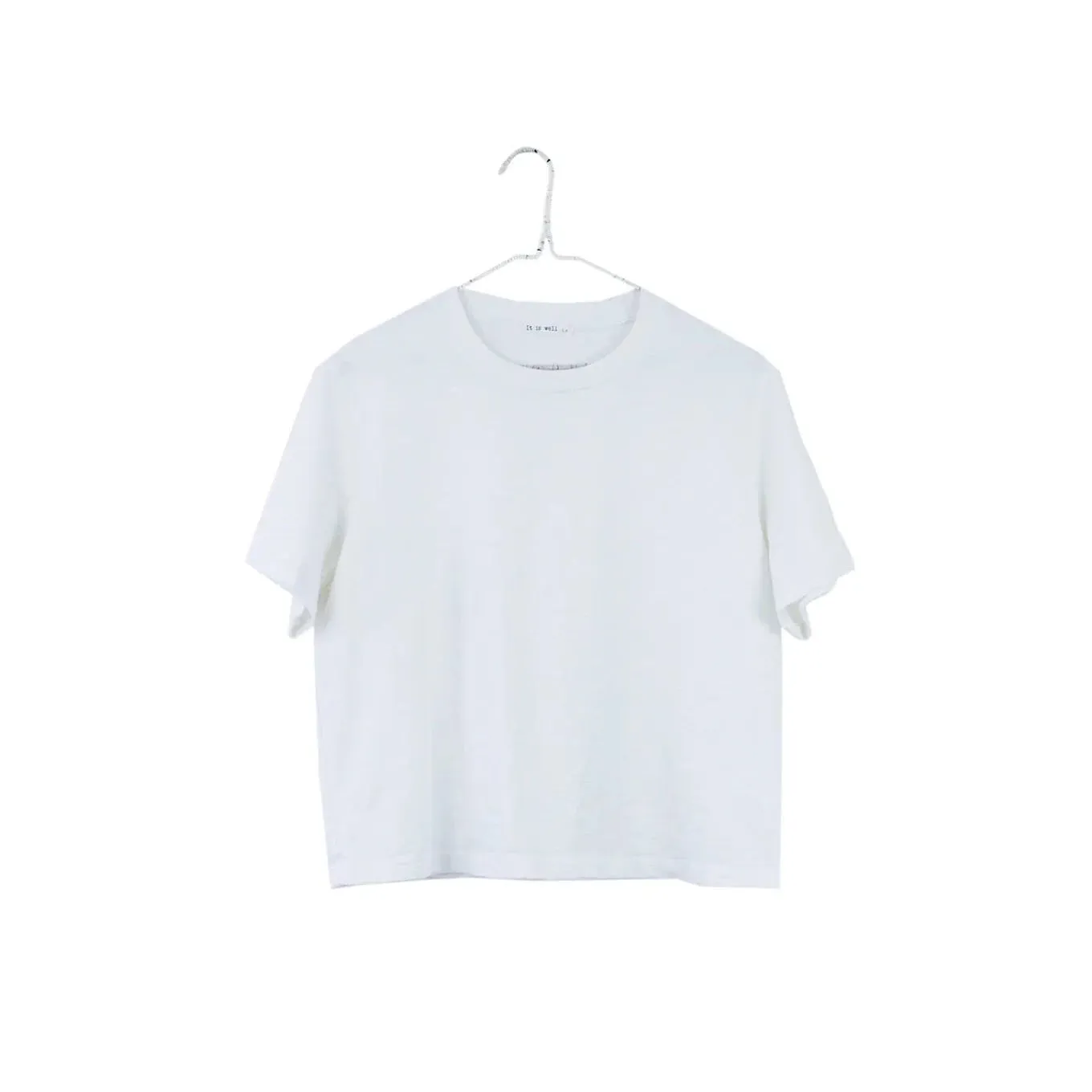 It Is Well | Boxy Cotton Crop Tee in Salt