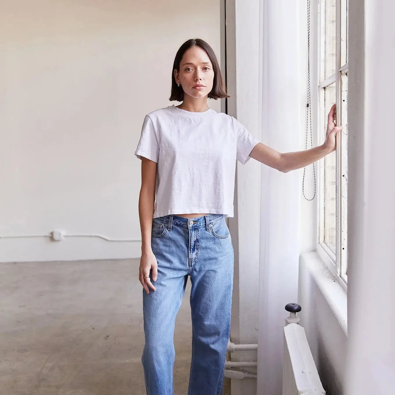 It Is Well | Boxy Cotton Crop Tee in Salt