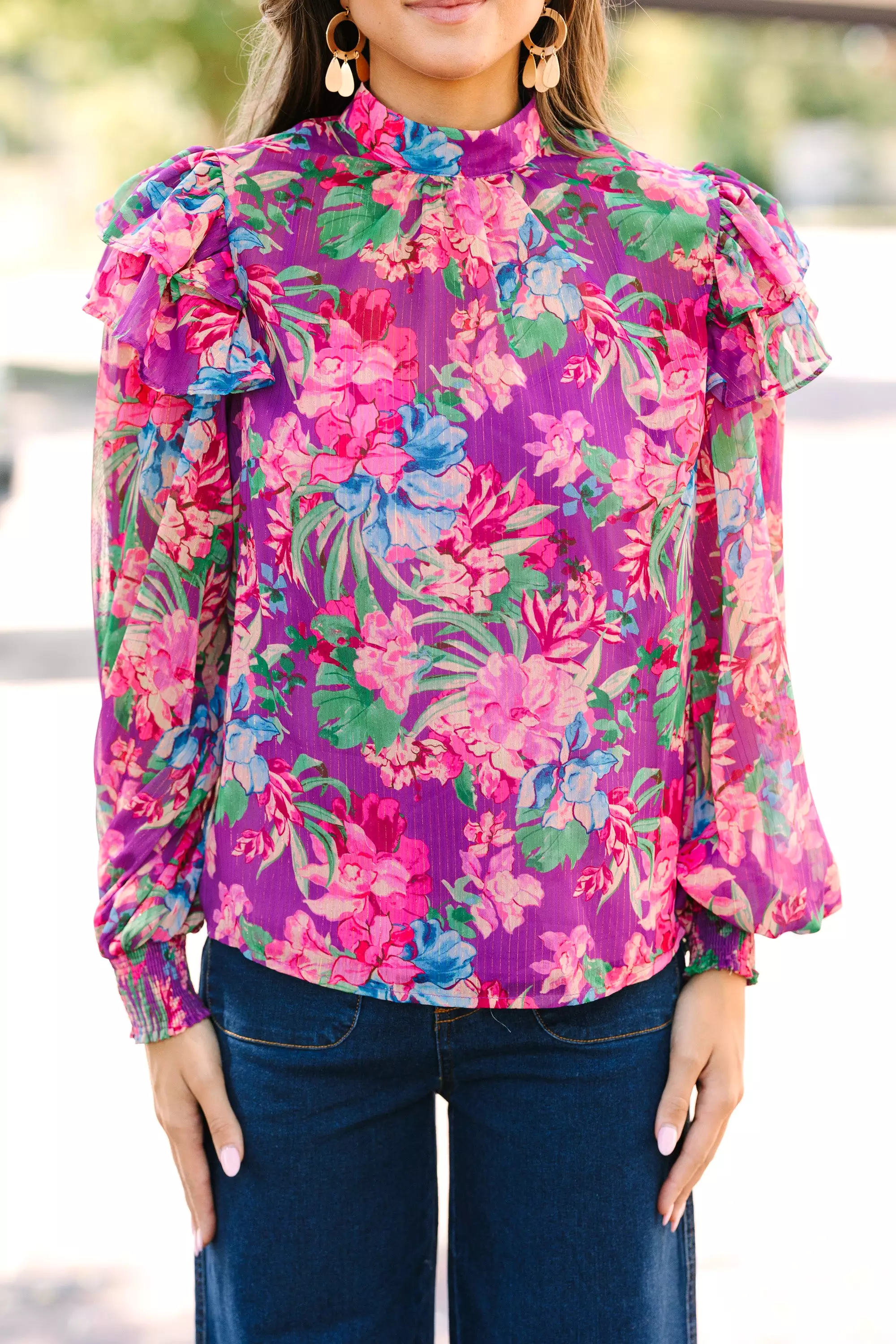 It's Your Life Purple Floral Blouse