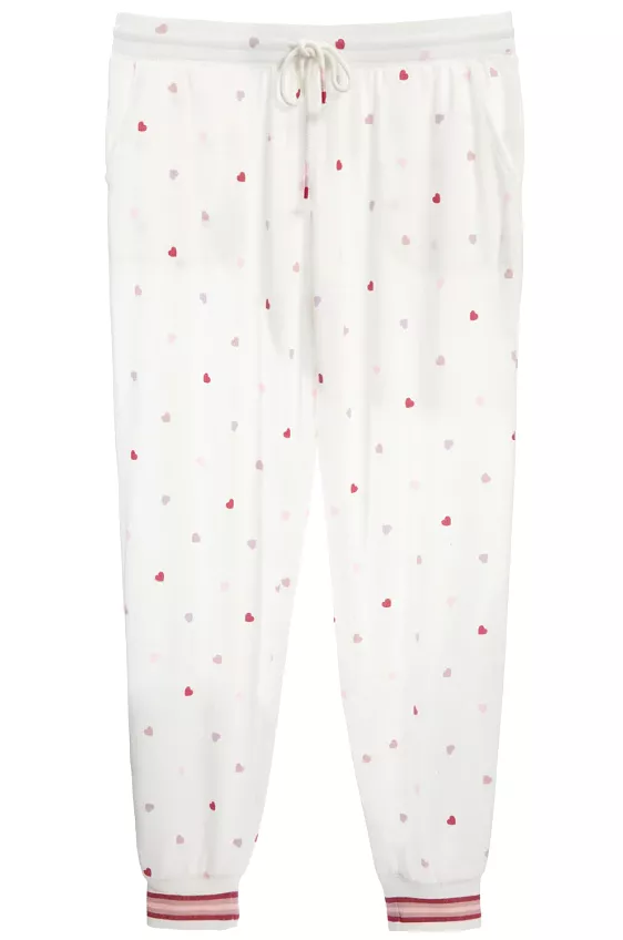 Ivory Feelin' Loved Mini Hearts Jogger Sweatpants