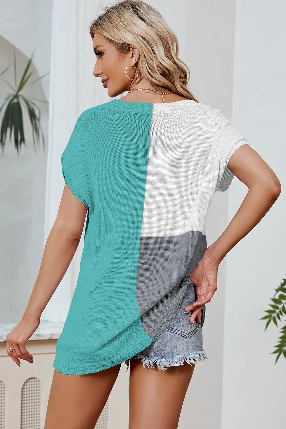 Jac Color Block Knit Top