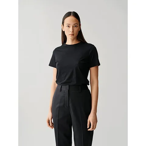 Julie Josephine Fine Cotton Roundneck Tee Black