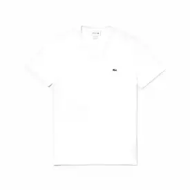 Lacoste V-Neck Pima Cotton Tee In White