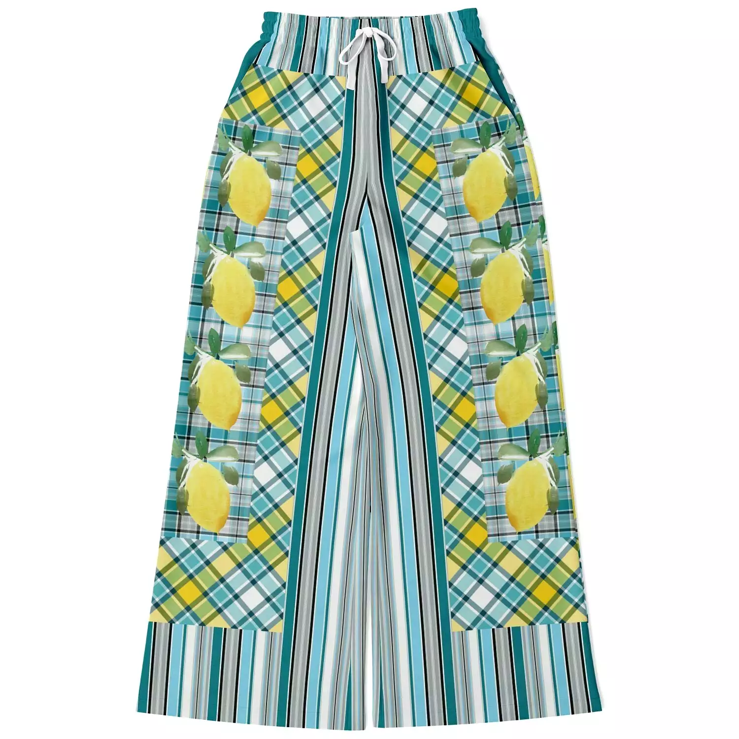 Lemon Zest Striped Eco-Poly Stretchy Phat Bellbottoms