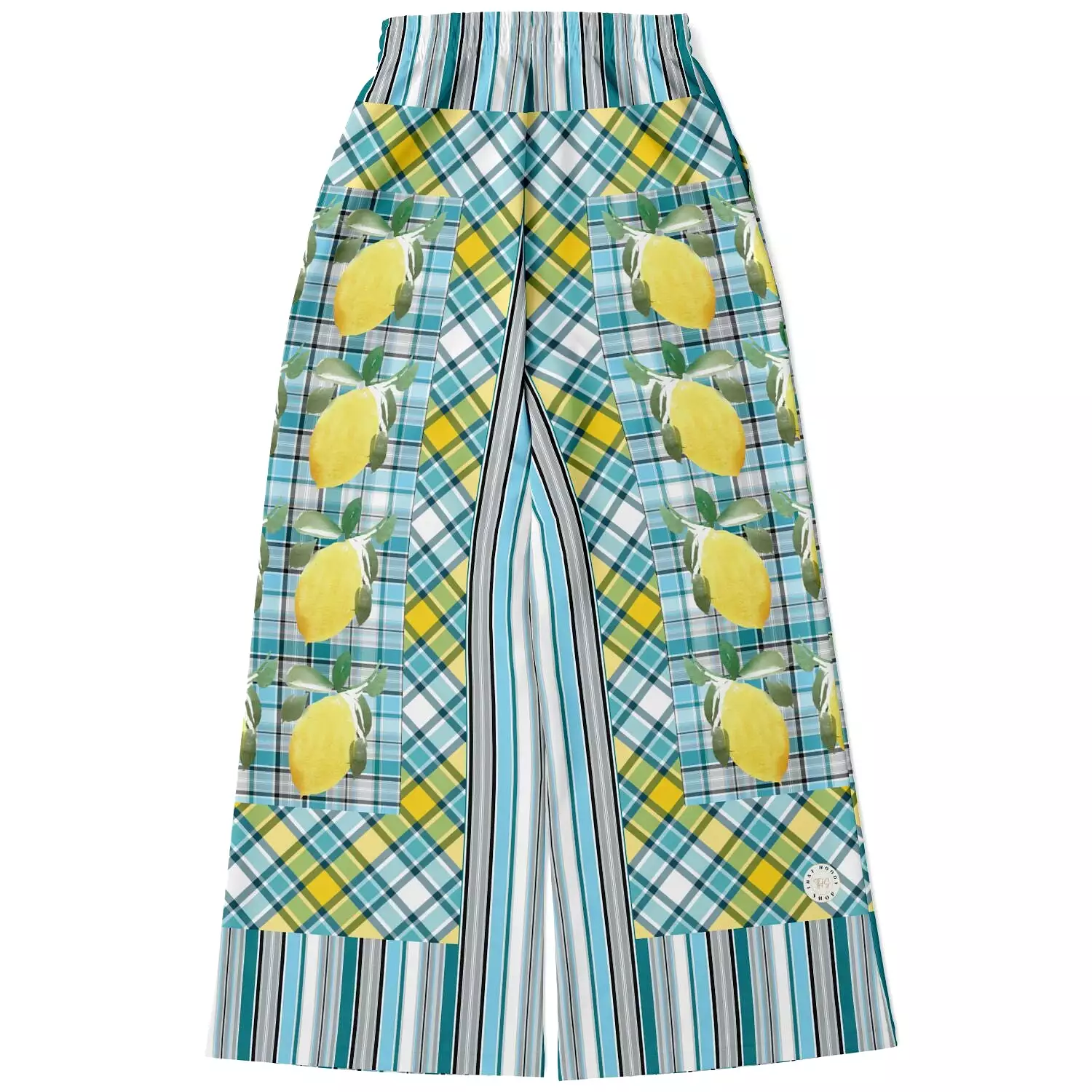 Lemon Zest Striped Eco-Poly Stretchy Phat Bellbottoms