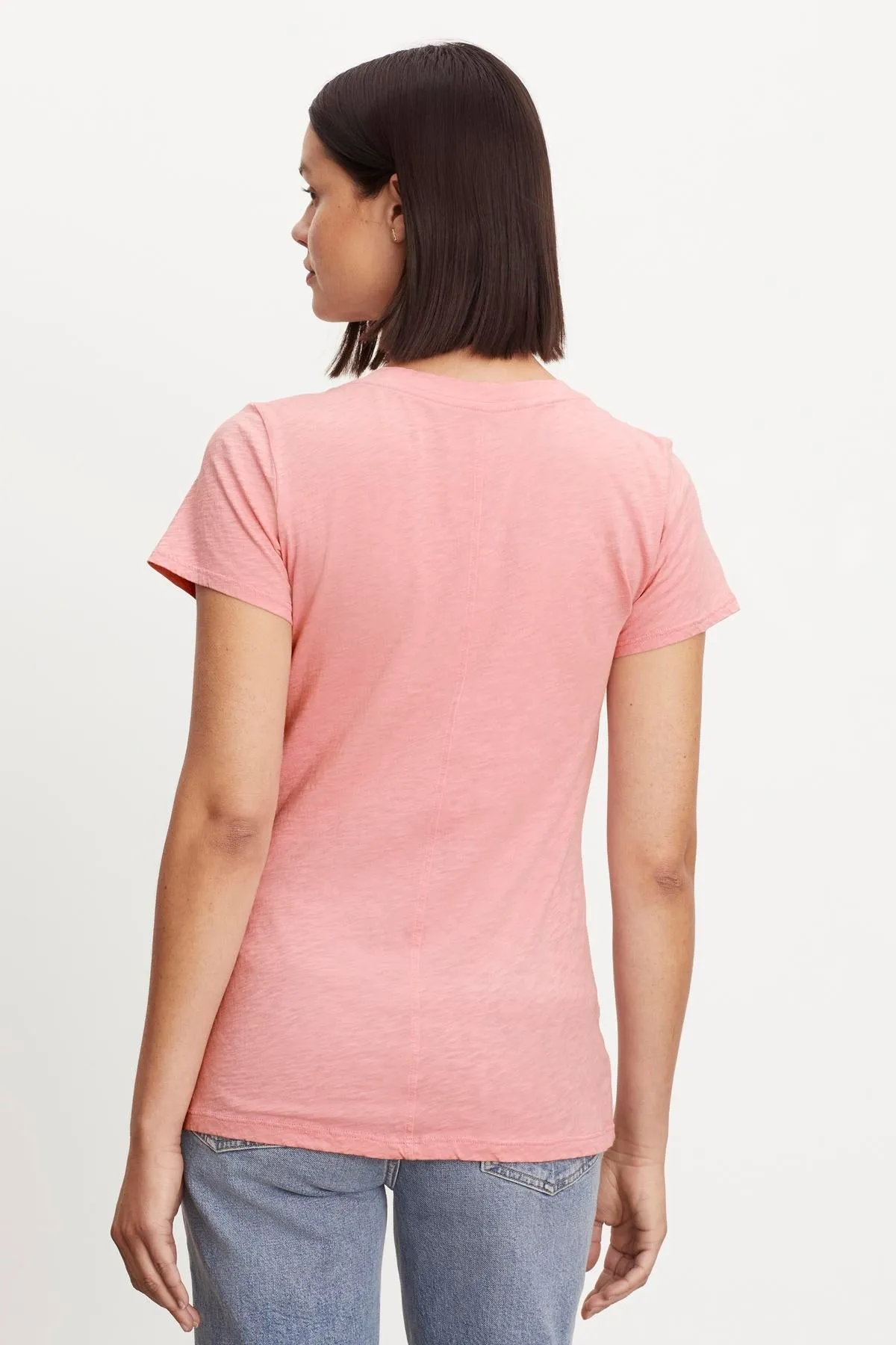 LILITH COTTON SLUB V-NECK TEE