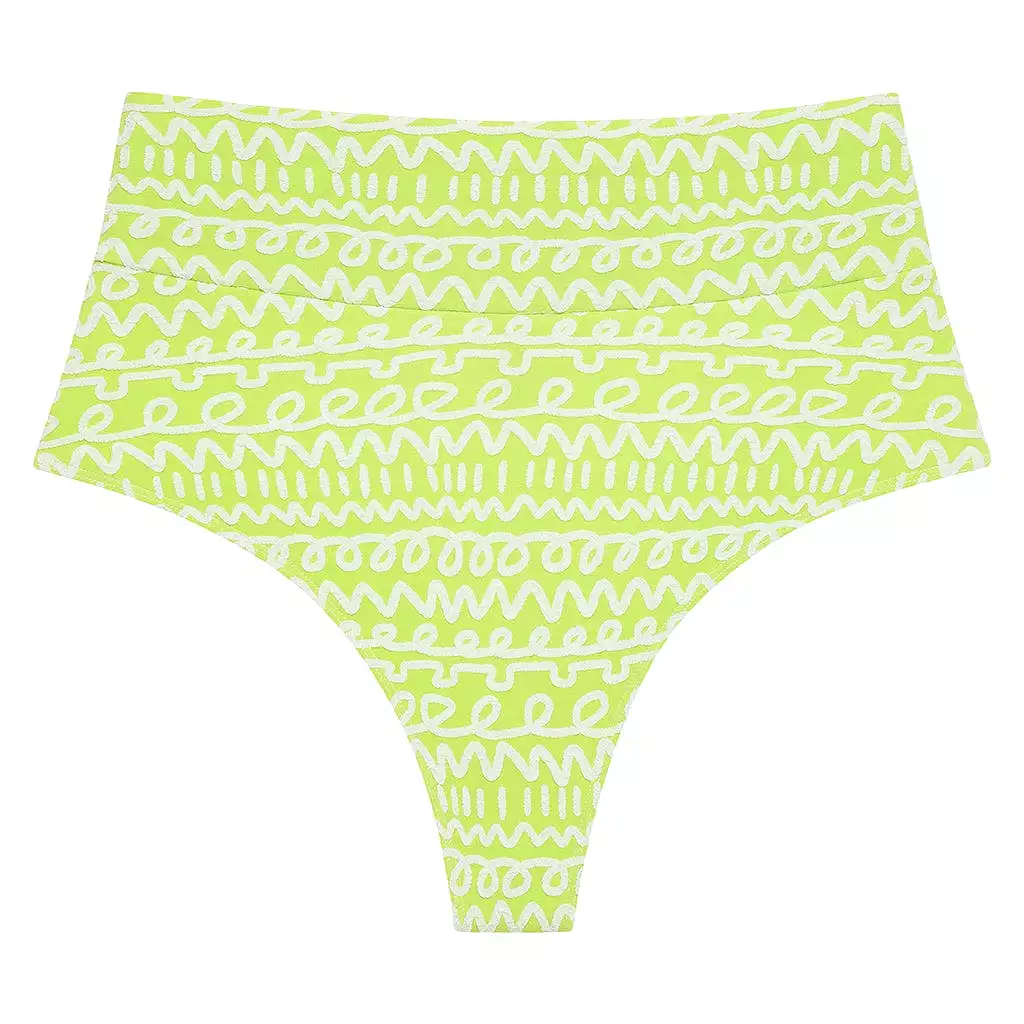 Lime Icing Added Coverage High Rise Bikini Bottom