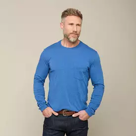 Long Sleeve Bar Stitch Tee :: Blue