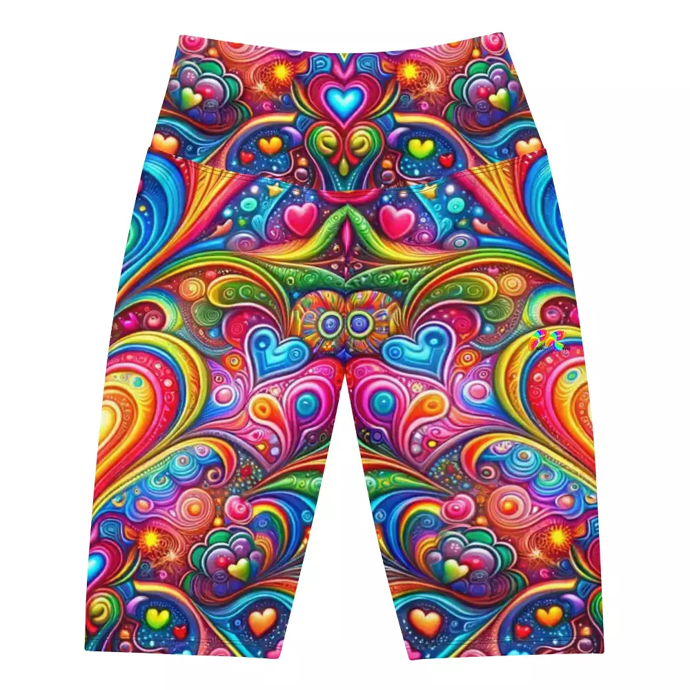 Love Dreamscape Rave Biker Shorts