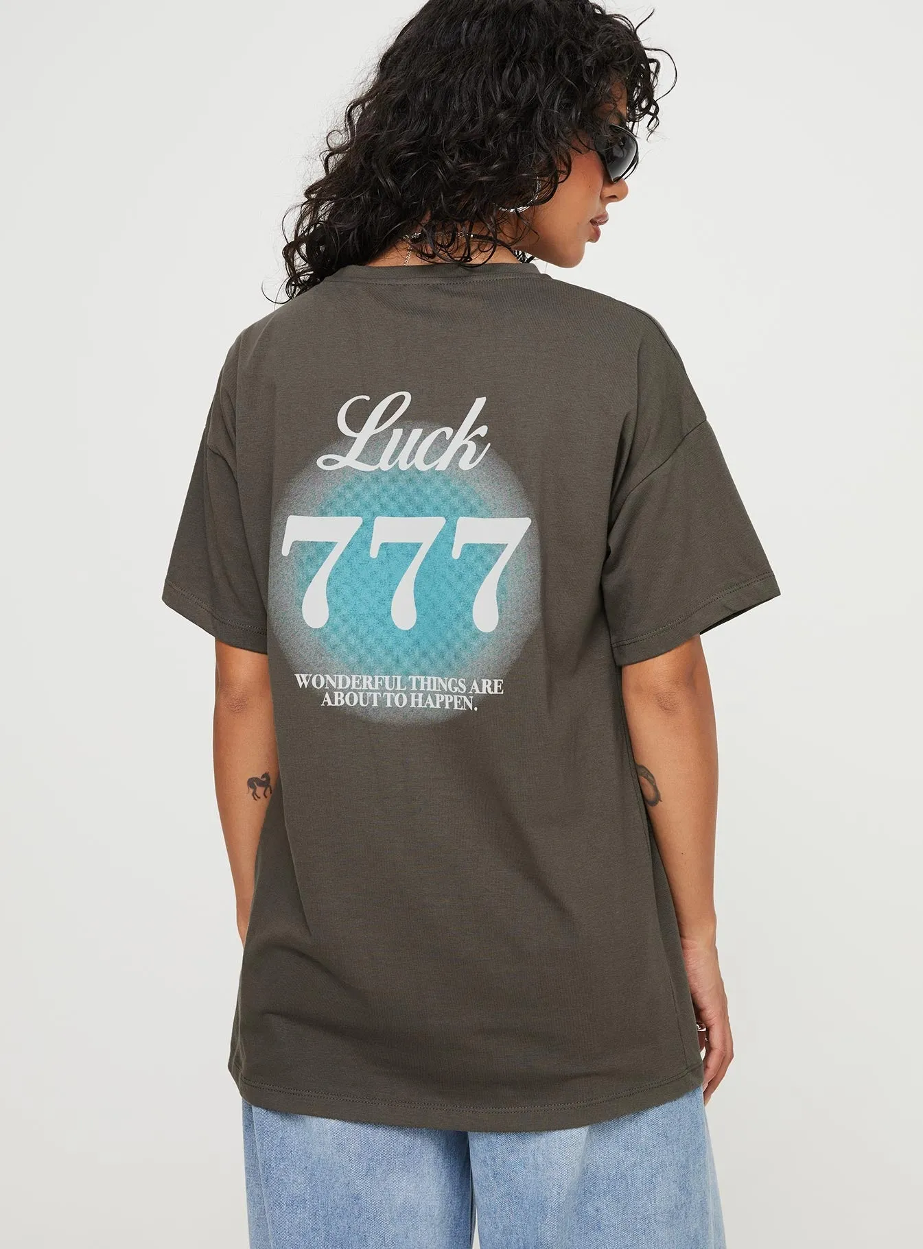 Luck 777 Oversized Tee Black