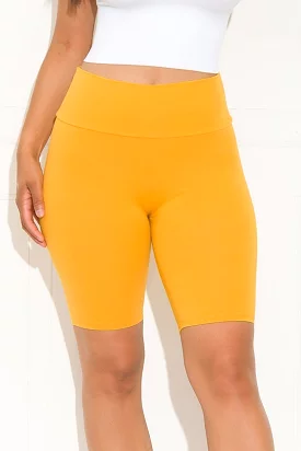 Make It Good High Waist Biker Shorts Mustard