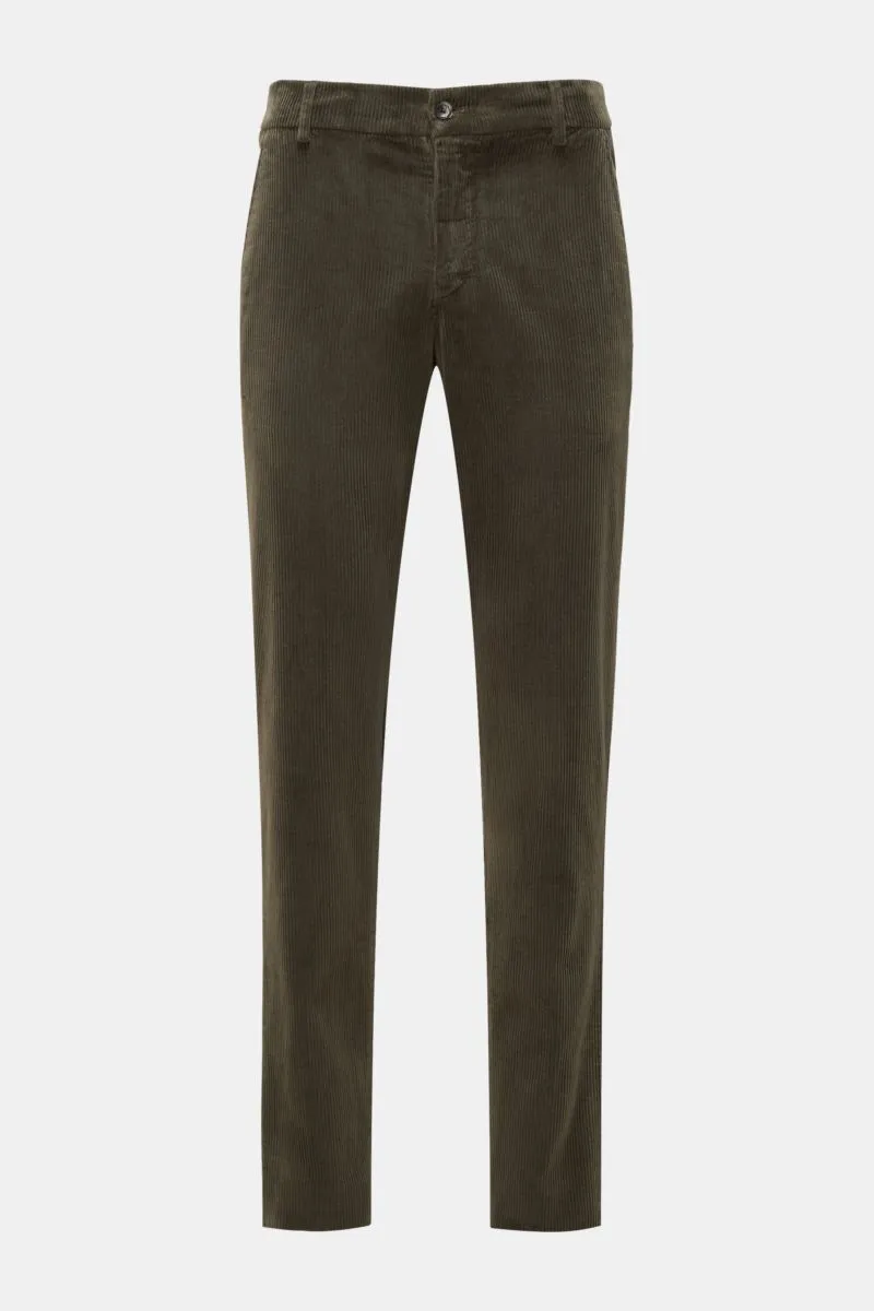 MARCO PESCAROLO corduroy jogger pants 'Manu' dark olive