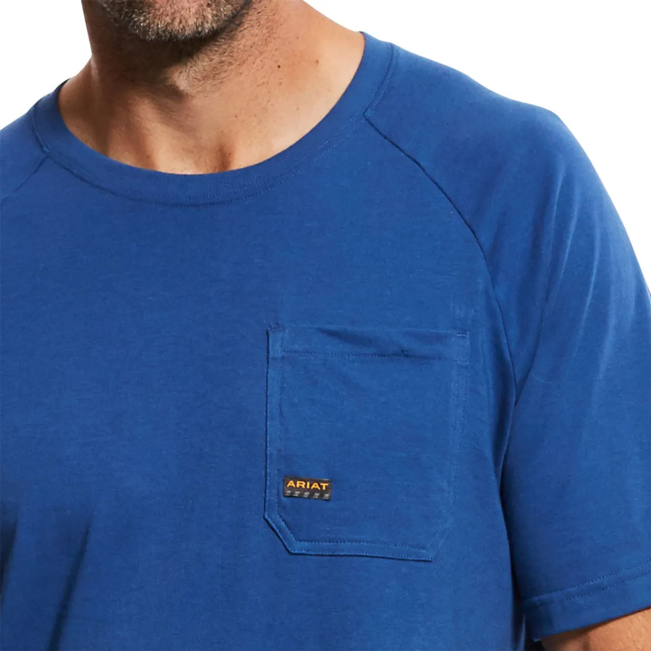 Men's Ariat Rebar Cotton Strong Tee - Metal Blue