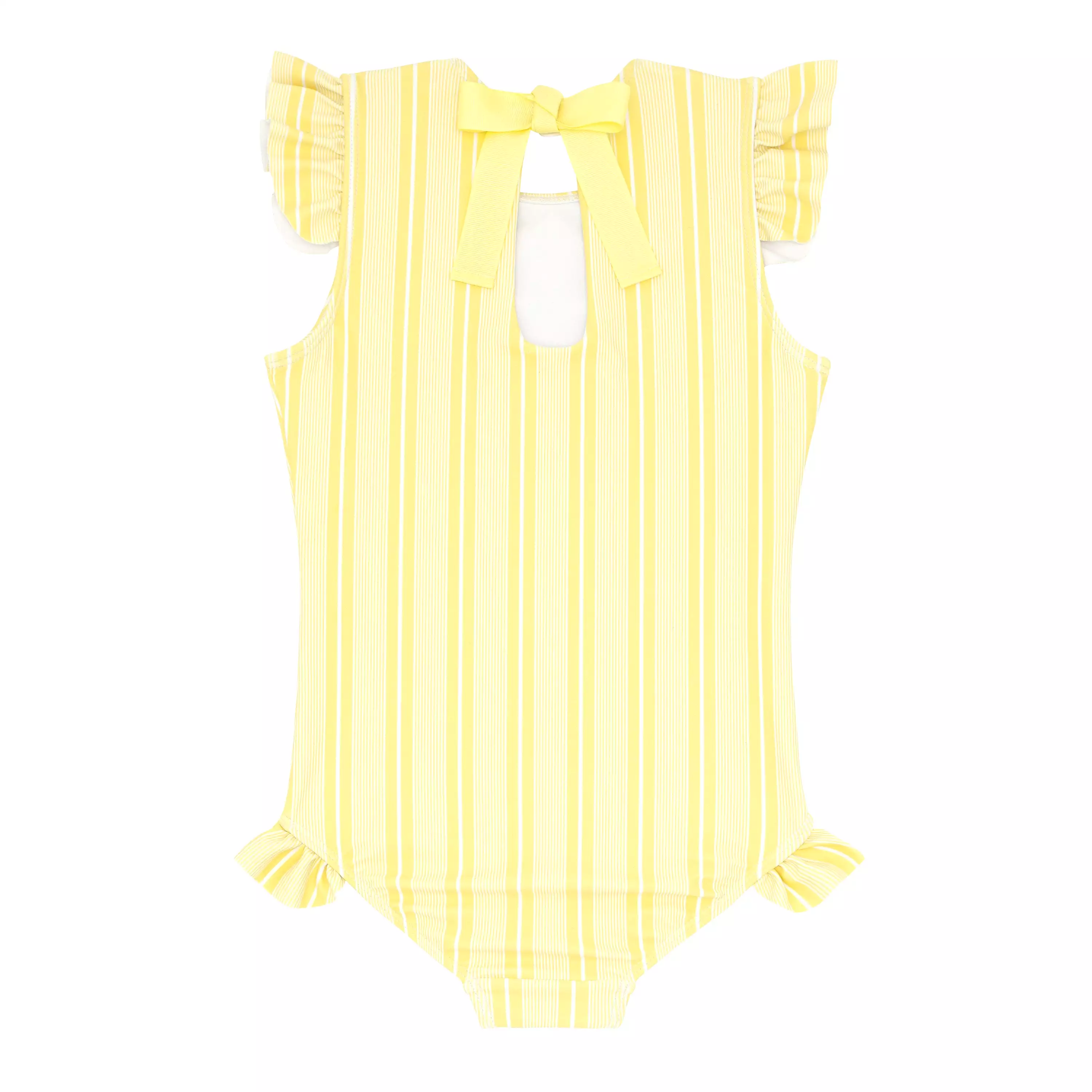 Minnow - Pineapple Stripe Ruffle Cap Sleeve Rashguard One Piece