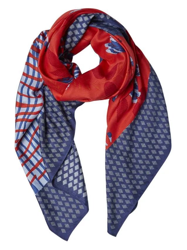 Mogador Square Scarf Red 