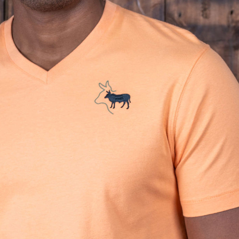 Nguni Shadow V-Neck Tee Mango