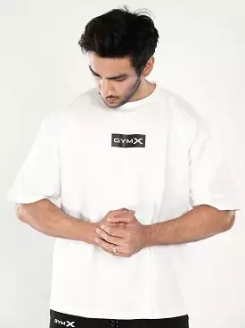 Oversized GymX Tee- Pristine White- Sale