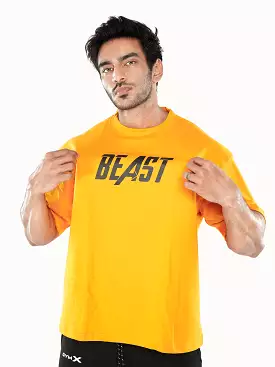 Oversized GymX Yellow Tee: Beast- Sale