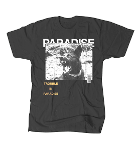 PARADISE WARNING TEE CHARCOAL