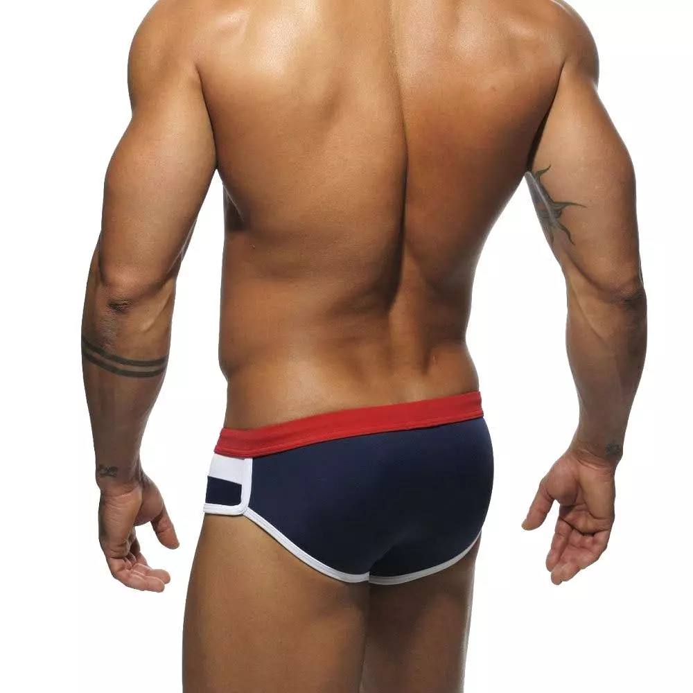 Patchwork Swim Briefs For Men