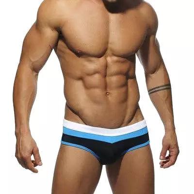 Patchwork Swim Briefs For Men