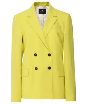 Paul Smith Yellow Wool Double Breasted Blazer | Jules B