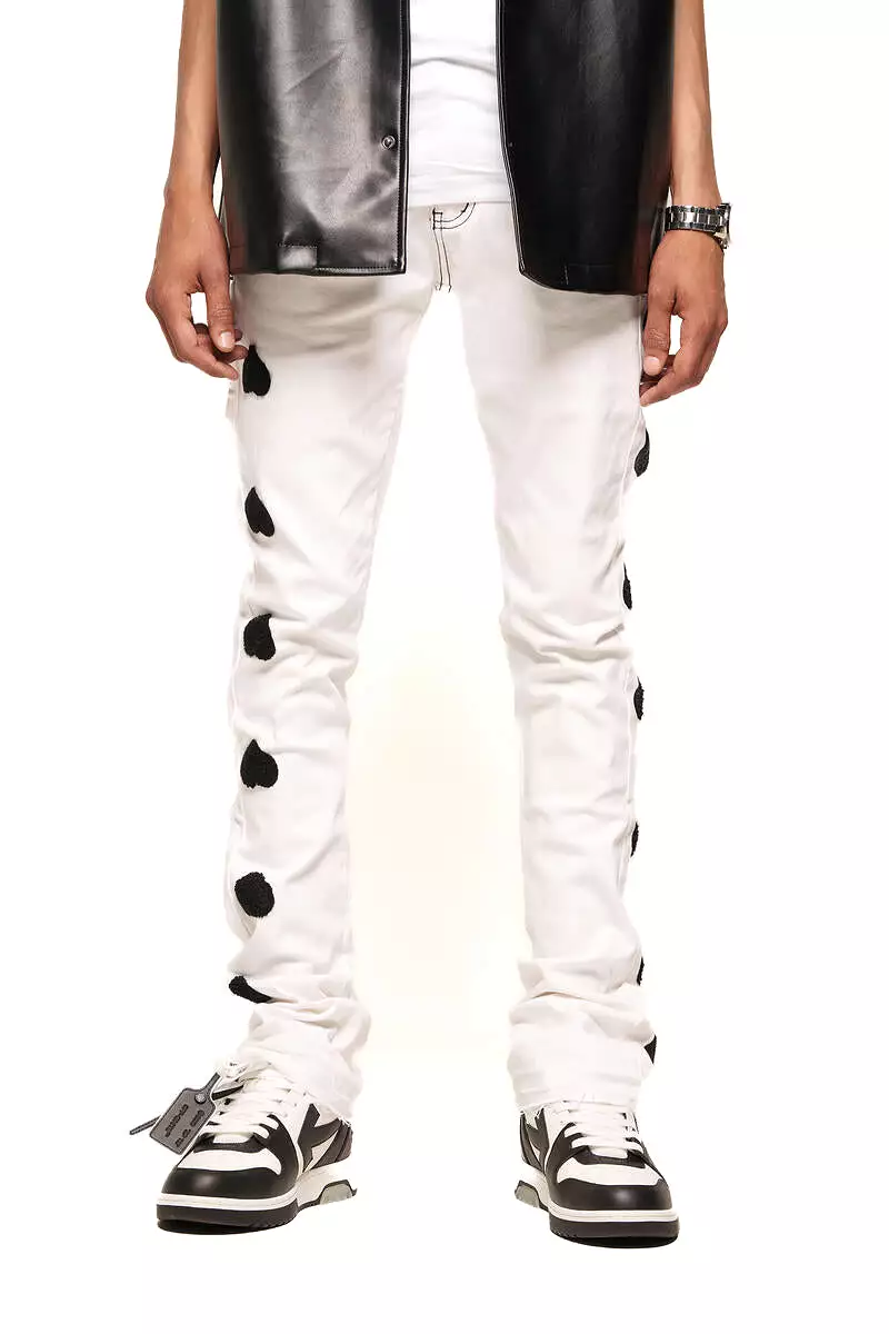 Pheelings HEART BREAK OF SUCCESS FLARE STACK DENIM (WHITE/BLACK)